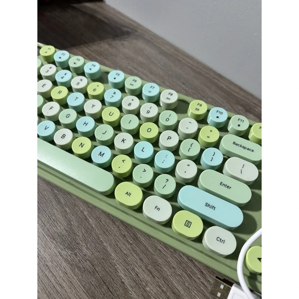 Wired Keyboard Retro Round 84 Keys Lightweight Keyboard For PC MAC Model: SK-623